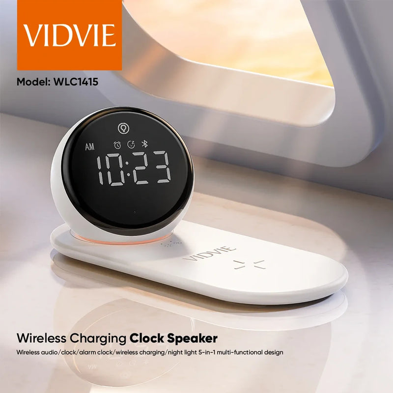 VIDVIE 15W Portable Bluetooth Speaker with Wireless Charger Stand