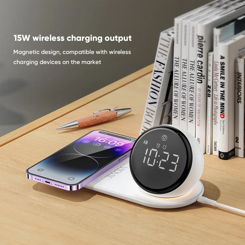 VIDVIE 15W Portable Bluetooth Speaker with Wireless Charger Stand