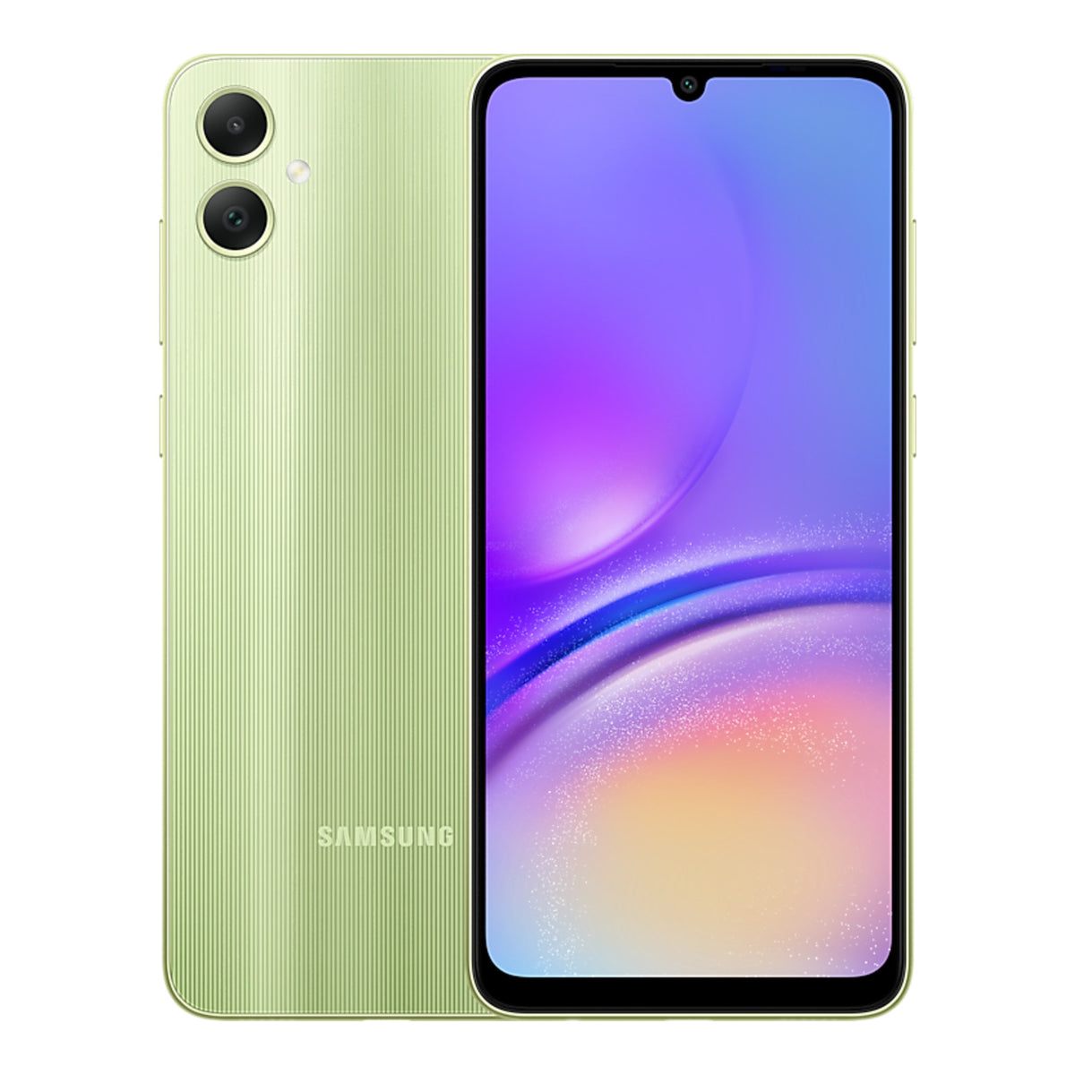 Samsung Galaxy A05 Light Green front and back