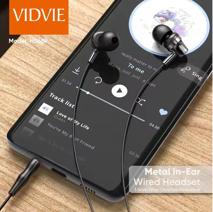 VIDVIE Wired Earphone